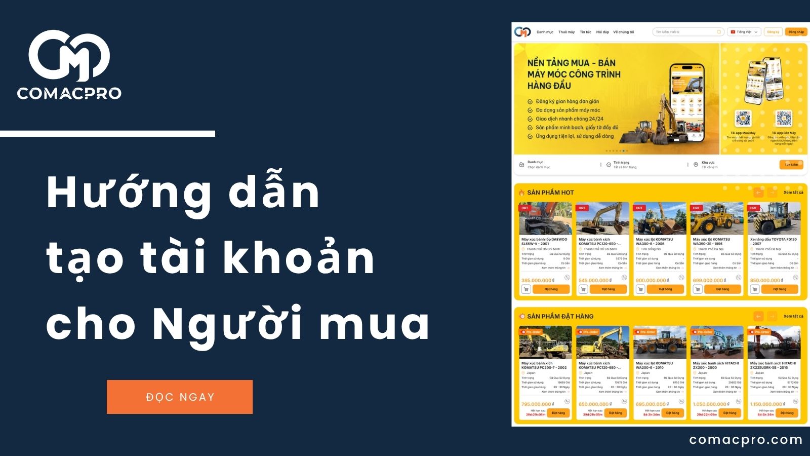 Hướng dẫn tạo tài khoản Comacpro dành cho Người mua 2025