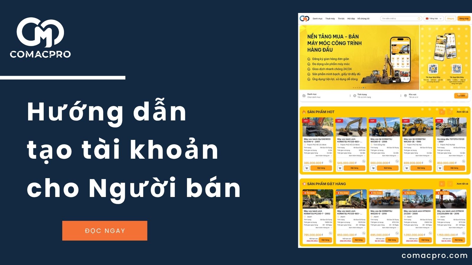 Hướng dẫn tạo tài khoản Comacpro dành cho Người bán 2025